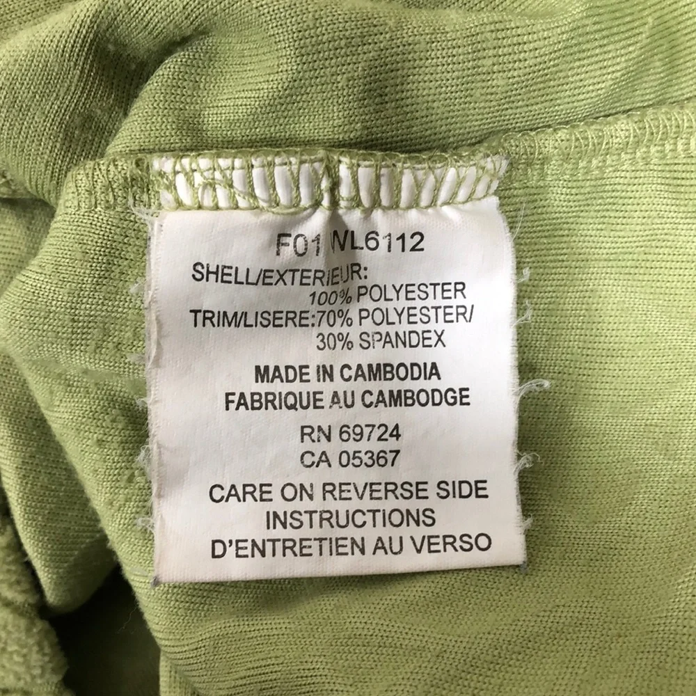 Vtg Columbia Fleece Jacket Green Flowers L - Picture 6 of 8